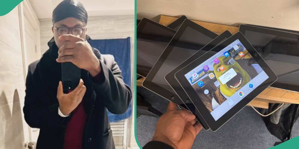 Man finds iPads at his workplace.