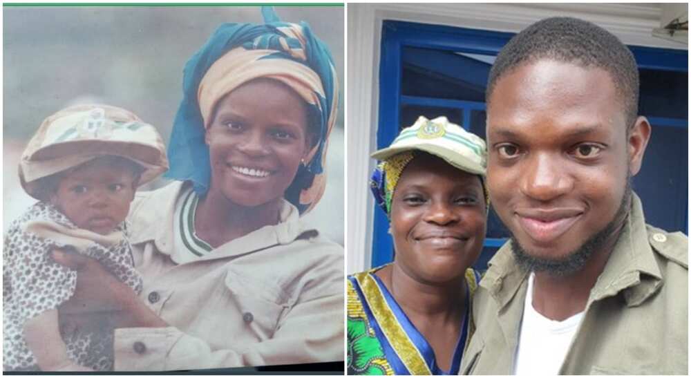 Photos of Ayo Kunle and his mother's arms as kid when she was doing her NYSC.