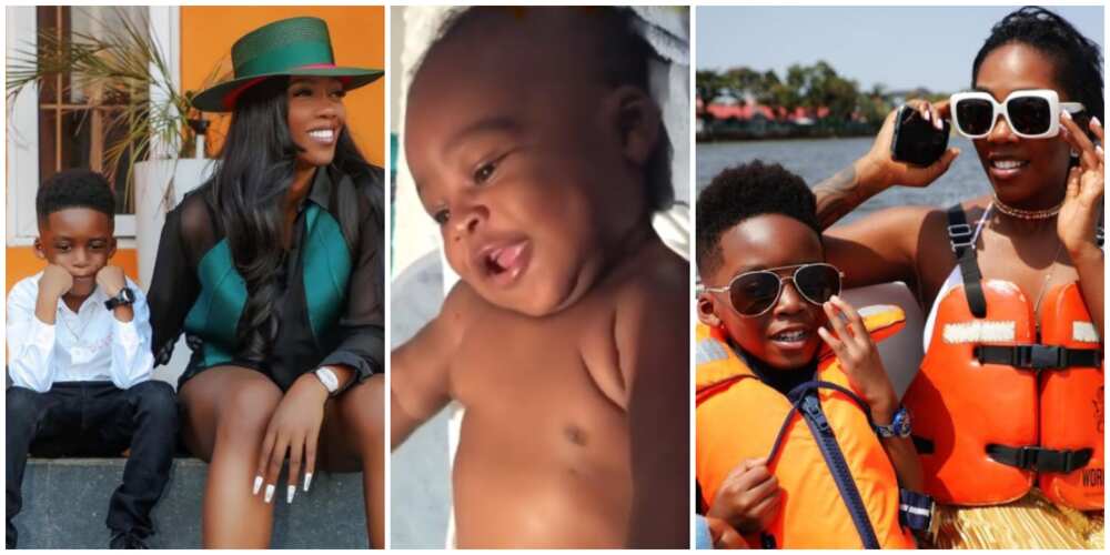 Photos of Tiwa Savage and Jamil.