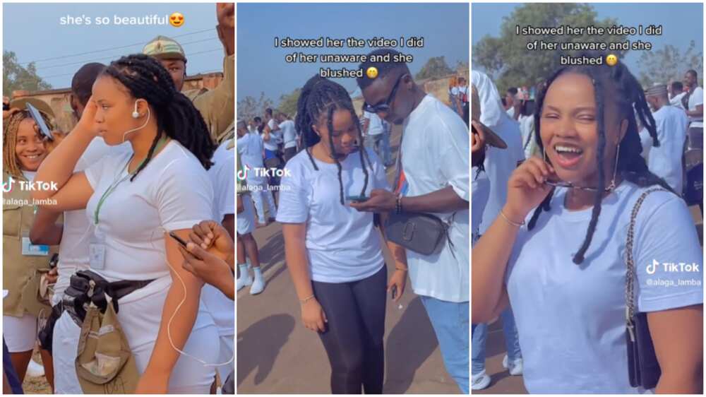 NYSC oretientation camp/young man saw fine lady. NYSC oretientation camp/young man saw fine lady.