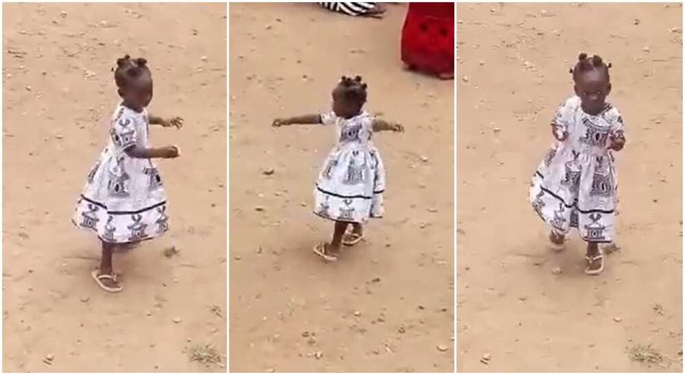 Photos of a girl dancing at event said to be her mum's funeral.