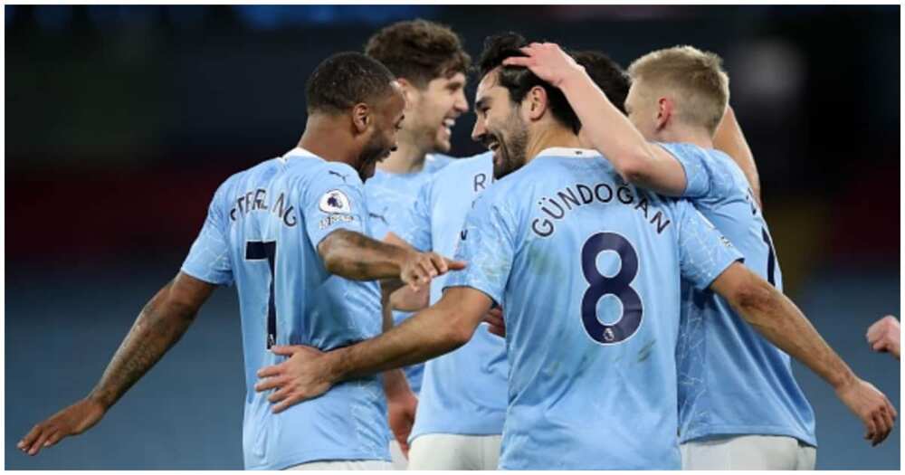 Man City stars celebrating a goal. Photo: Getty Images.