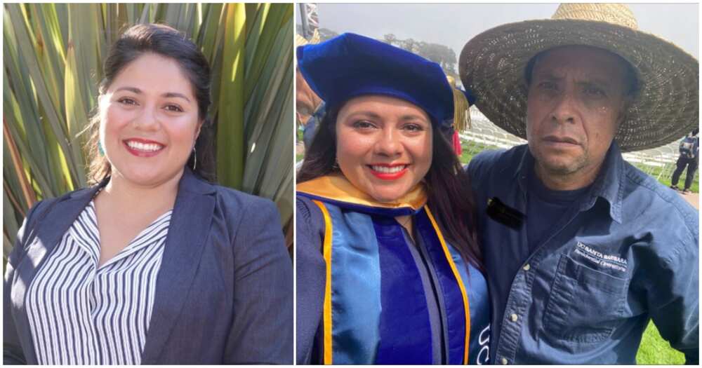 Ana Guerrero, lady graduates from university where dad is a cleaner, groundskeeper, PhD graduate celebrates dad