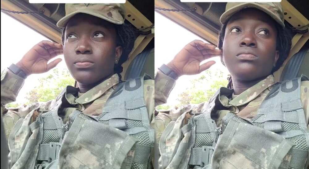 Photos of Miracle Guzeh, a female soldier.