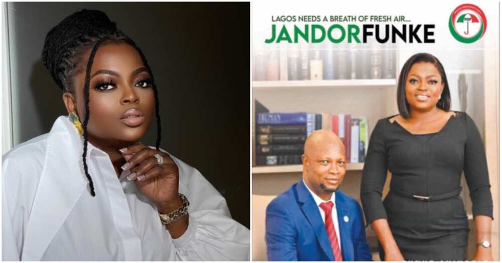 Actress Funke Akindele and governorship candidate Jandor