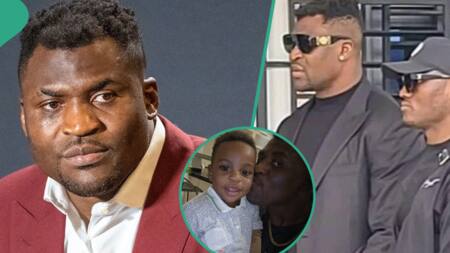Francis Ngannou: Former UFC champion lays son Kobe to rest, gives moving farewell, Davido reacts