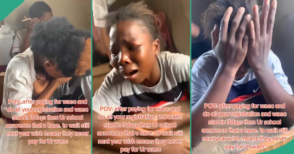 Heartbroken SS3 students weep after their school failed to register them for WAEC exams, video emerges