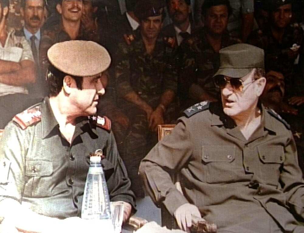 Rifaat al-Assad (L) fled Syria after a failed coup against his older brother Hafez, the president