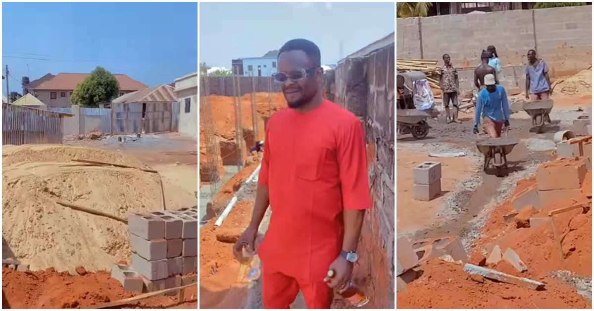 Watch the viral video of Zubby Micheal at the site of his new mansion