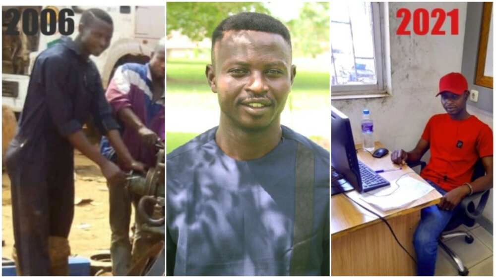 Nigerian man who was a mechanic in 2016 now has his office in 2021 Nigerian man who was a mechanic in 2016 now has his office in 2021