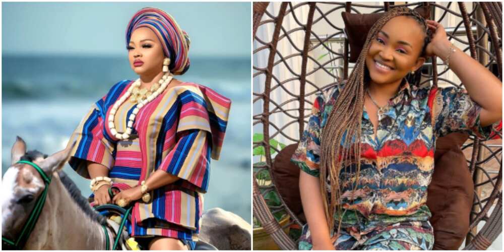 Nigerians gush over gorgeous photo of actress Mercy Aigbe on a horse as she calls herself a queen