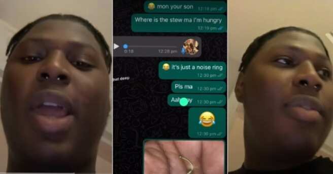 Man wears nose ring to mum's house, WhatsApp chat