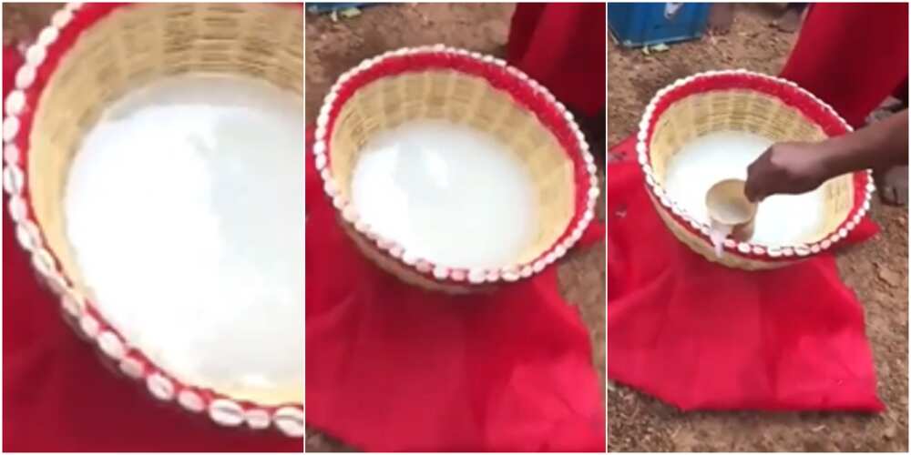 Traditionalist makes basket impermeable to palm wine