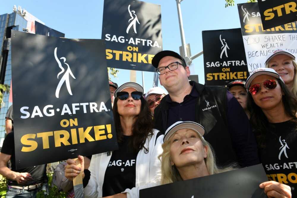 SAG-AFTRA President Fran Drescher was swarmed by fellow actors outside Netflix as the Hollywood actors' strike began