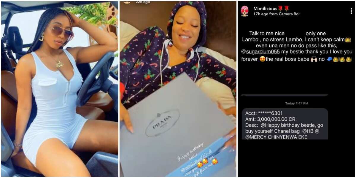 Fans react as BBNaija star Mercy Eke gifts friend N3m on her birthday (photos)