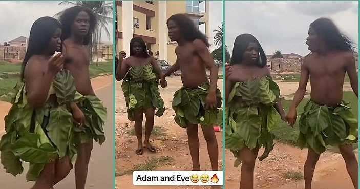 UNIBEN students dress in leaves on costume day to imitate Adam and Eve