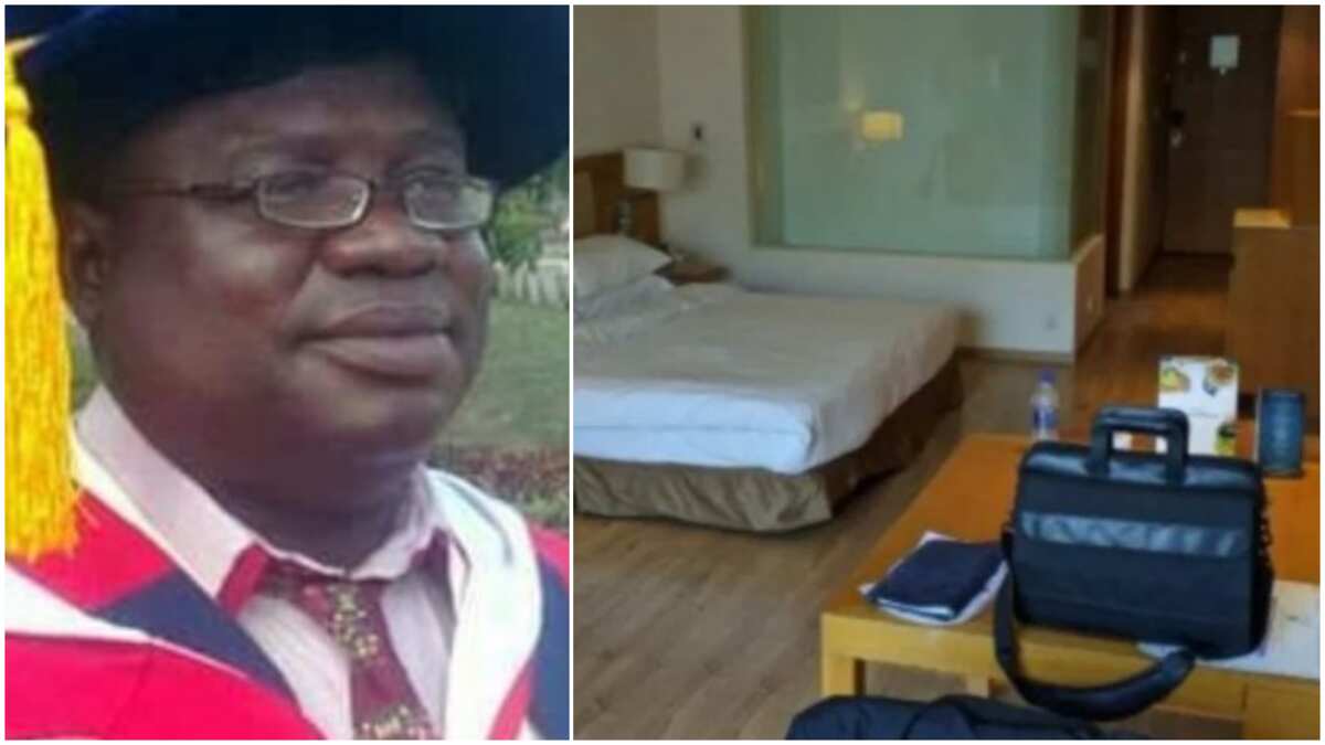 Drama as federal polytechnic board 'suspends' rector for oversleeping in his office with kingsize bed, Nigerians react (photos)