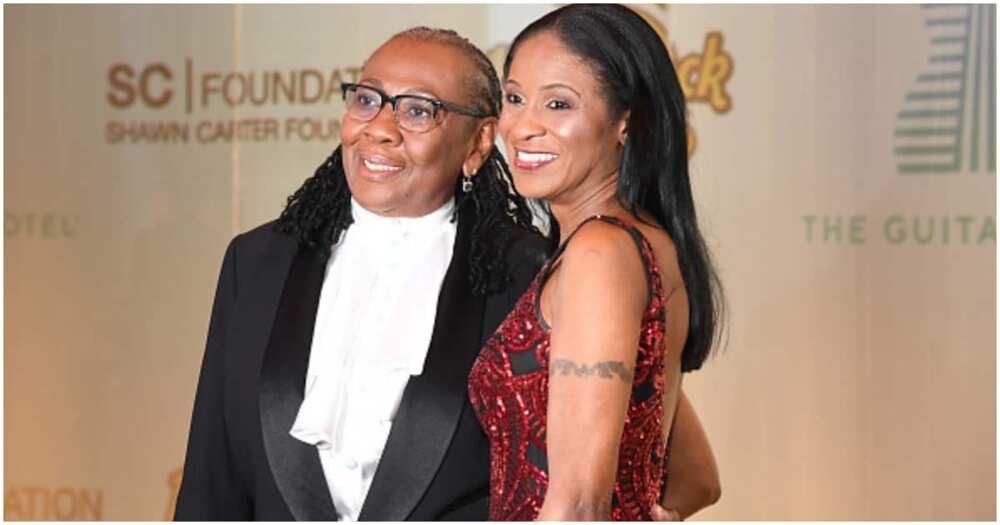Jay-Z's mum Gloria Carter gets married to longtime lover Roxanne Wilshire.