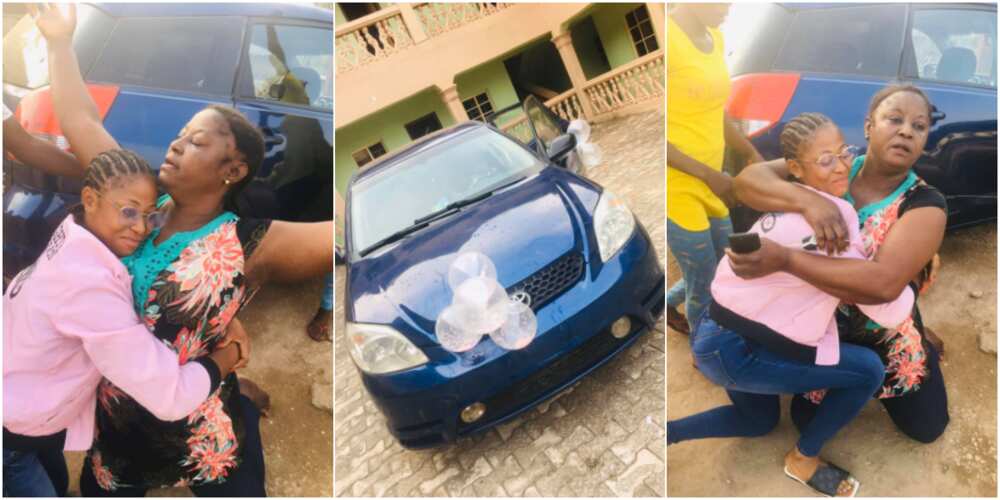 Lady surprises mother with a car gift