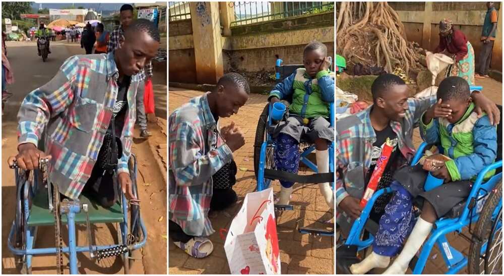 Photos of a man dancing for a disabled girl.