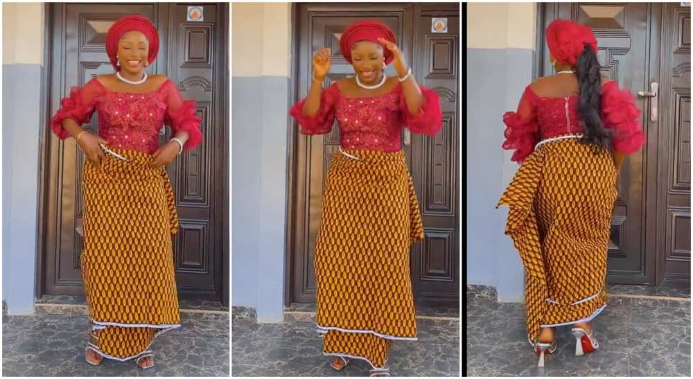 Photos of a lady posing while dancing.