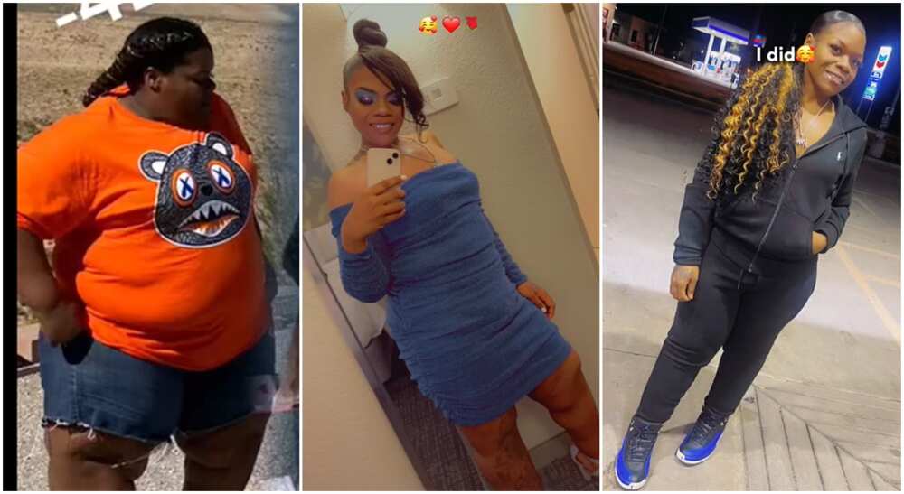 Photos of a lady who worked on her weight. Photos of a lady who worked on her weight.