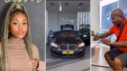 Massive reactions as young woman celebrates dad who gifts her brand new beamer