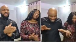 "No be juju be dis": Yul Edochie & 2nd wife Judy Austin sing, dance, hold devotion service on live, fans react