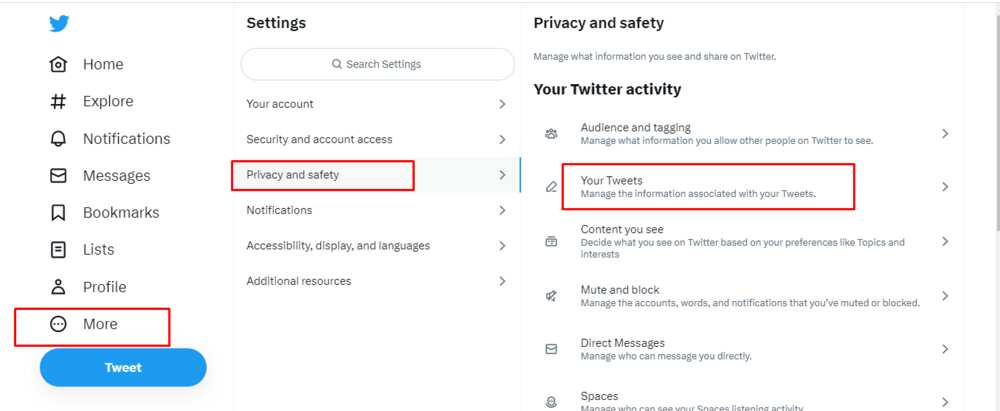how to change content settings on Twitter