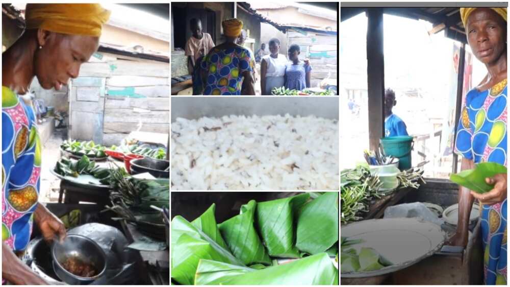 Kind Nigerian trader sells cooked rice for N10, fried meat N10, says she doesn't want hardship for customers