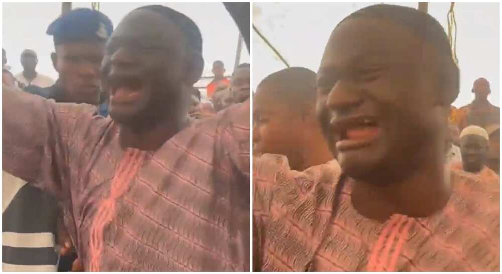Nigerian man crying publicly as his car is auctioned by the Lagos state government.