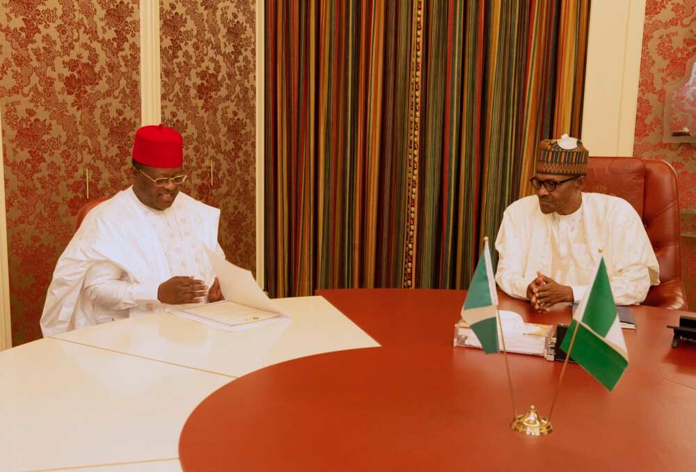 Umahi's defection to APC: President Buhari commends Ebonyi governor