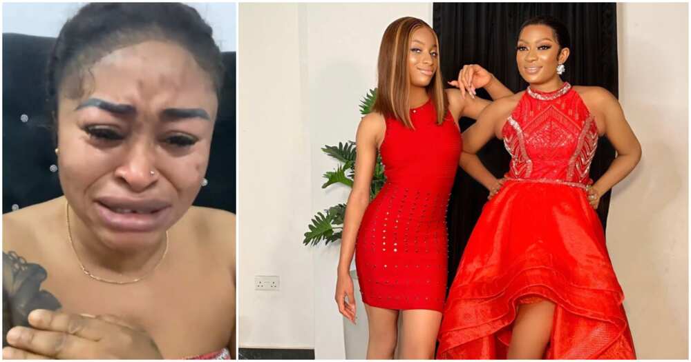 Sarah Martins, May and Yul Edochie's daughter. Sarah Martins, May and Yul Edochie's daughter.
