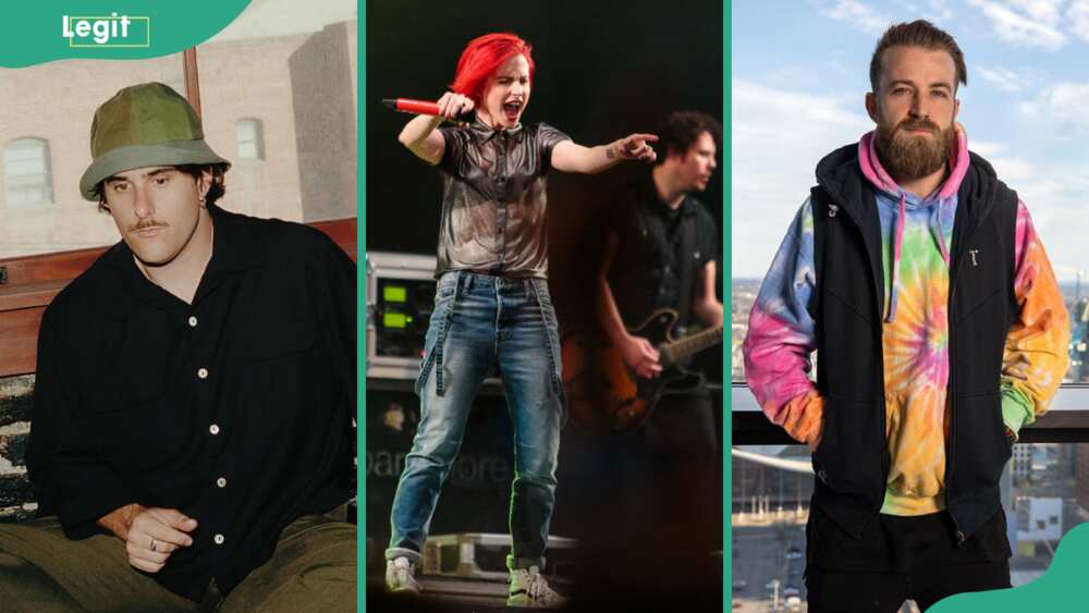 Zac Faro (L), Hayley Williams (C) and Jeremy Davis (R) Paramore members