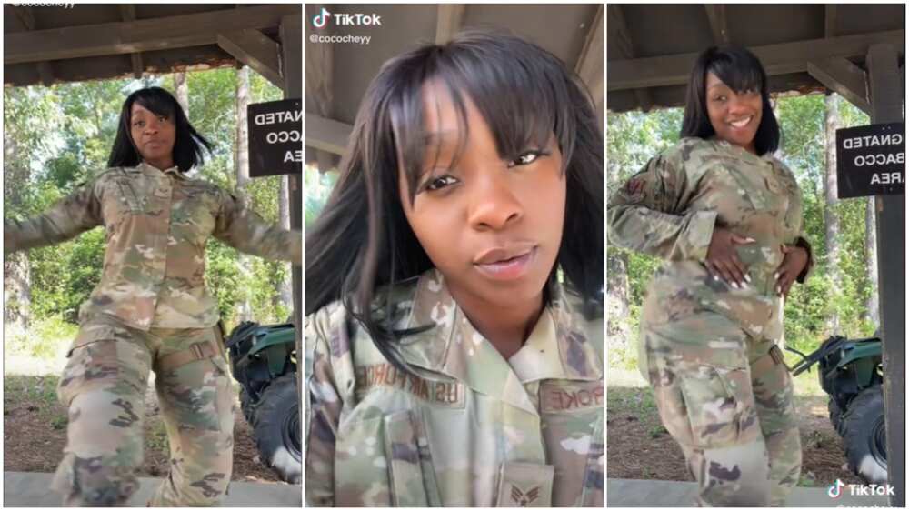 Lady Serving in US Army Dances Inside Bush, Shows Off Her Body Figure ...