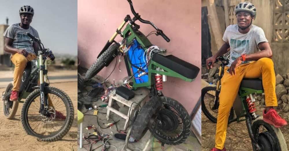Talented young man builds electric bike that is powered using old dead laptop batteries