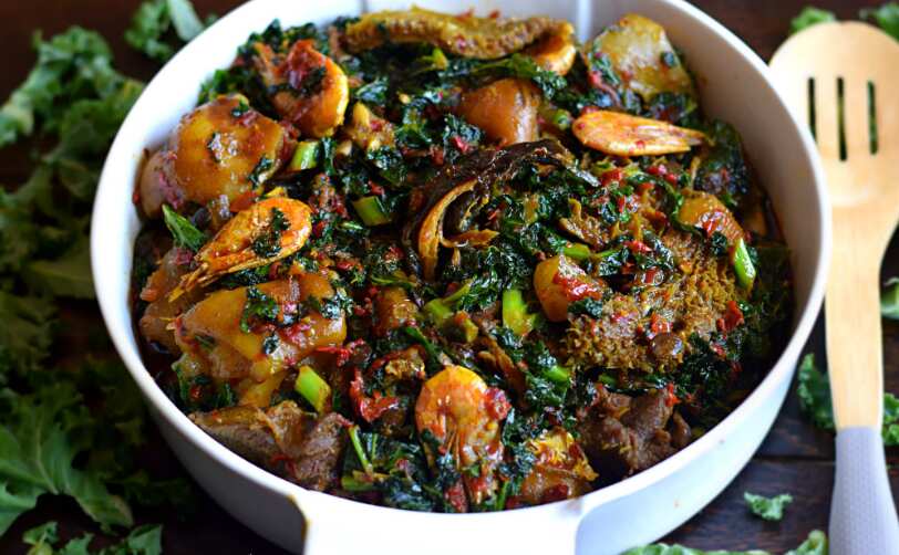 vegetable soup with ugu and waterleaf