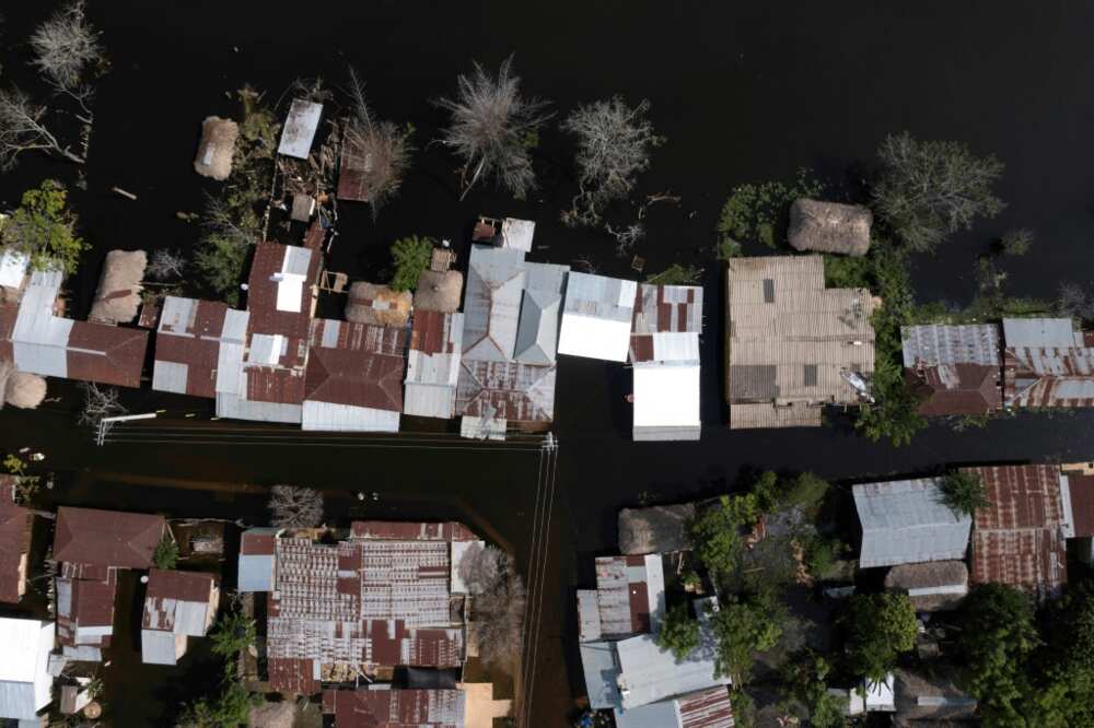 Aerial view of La Mojana after the Cauca river overflowed its banks following the collapse of a dike meant to protect residents