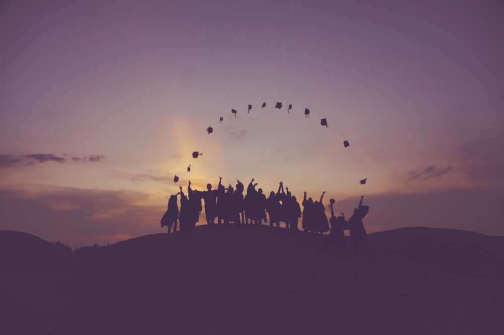 Students celebrating Students celebrating