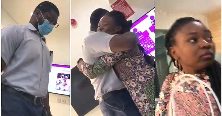 Lady surprises lover, emotional video, surprise visit to Nigeria