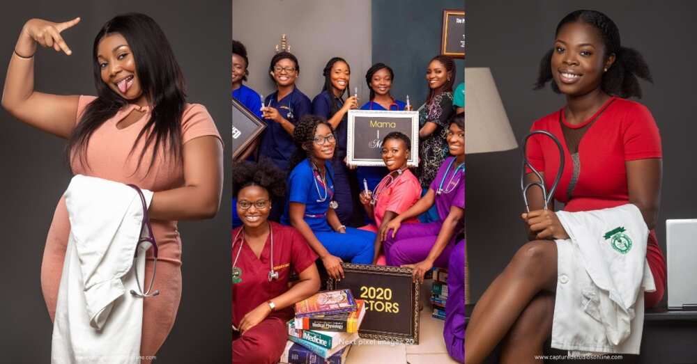 Pretty Ghanaian ladies heat up Twitter with photos as they all graduated as medical doctors