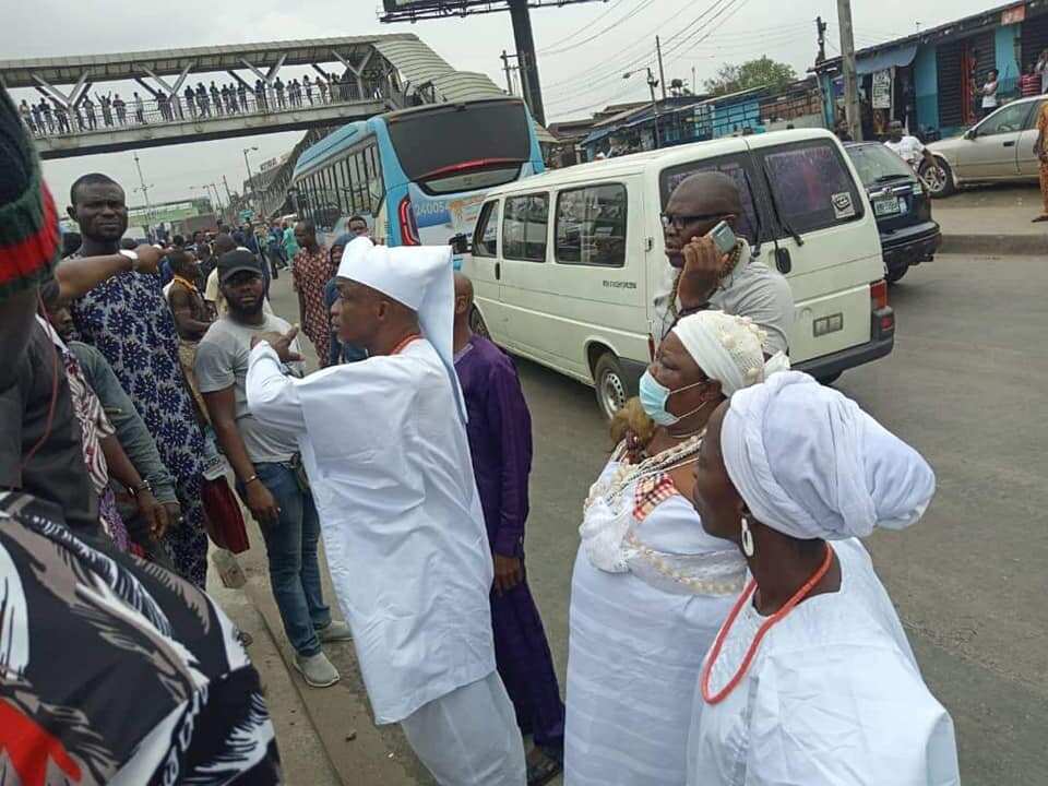 Traditional worshippers spotted at the Yoruba nation rally