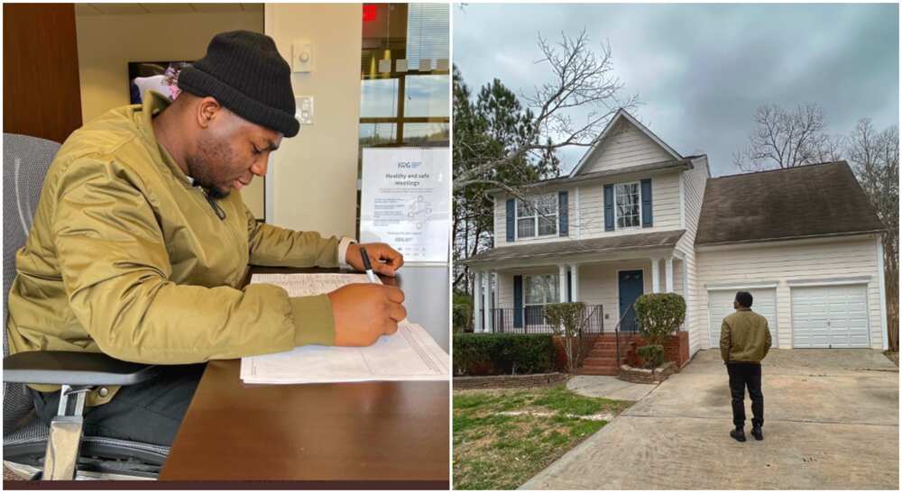 Photo a Nigerian man who bought a house in USA.