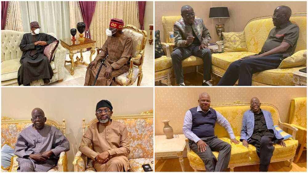 President Buhari visits Tinubu in London.