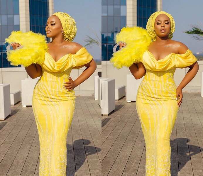 Bella Naija yellow gown