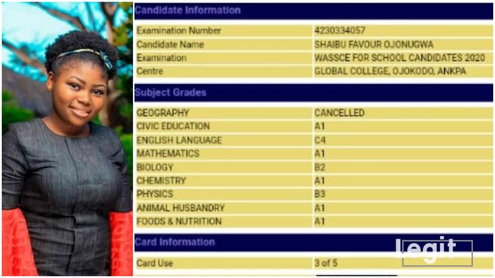 Nigerian girls sweeps her WAEC result with 7 As