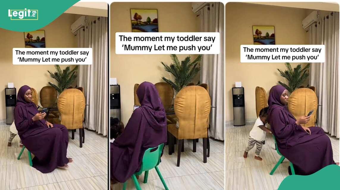 WATCH: Daughter asks mother to sit on her little chair and then drags it around