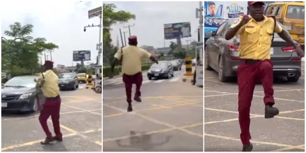 Man who dances while controlling traffic in Lagos goes viral, says he has been doing the work for 19 years