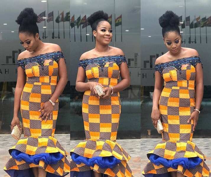 Bella Naija Ankara dress with trim