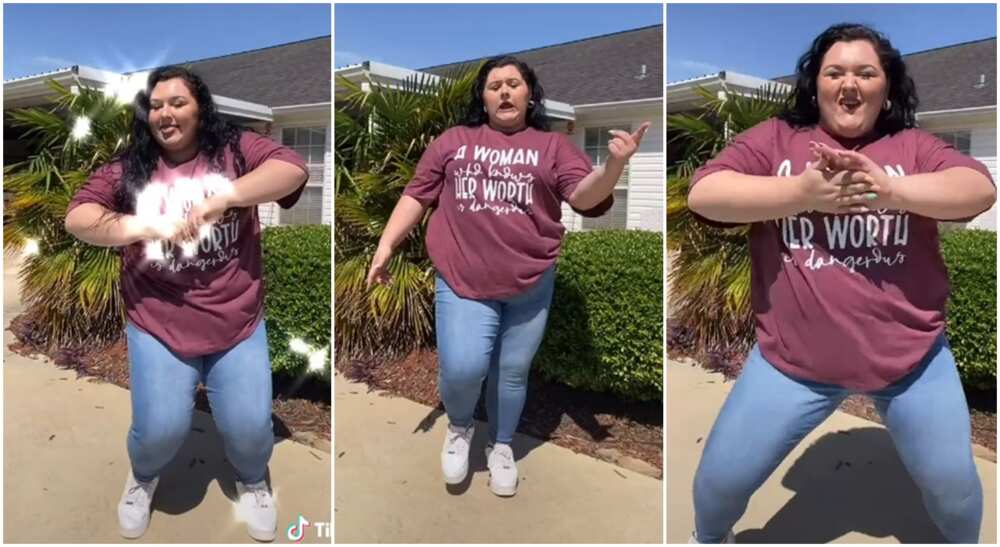 Plus size Oyinbo lady takes dance to another level as she dances to T-Pain